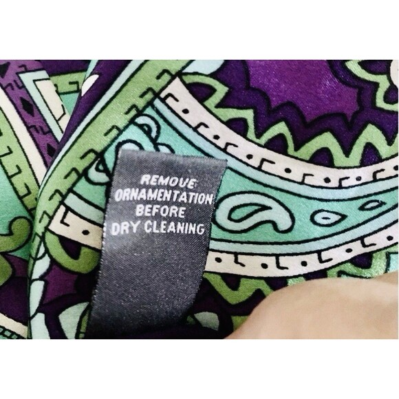 INC International Concepts Paisley Silk Blend Beaded Halter Top Women 10 Petite - Picture 6 of 7